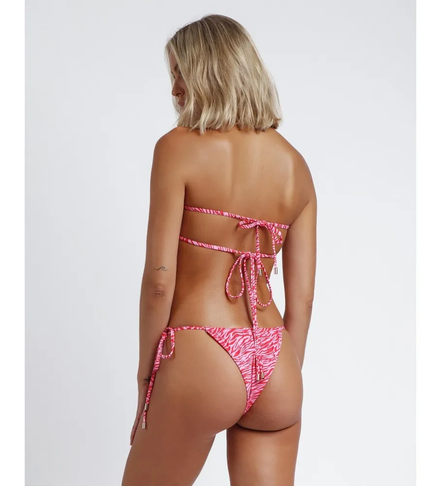 ADMAS BIKINI BANDEAU CORTINILLA ZEBRA COLOURS ROSA