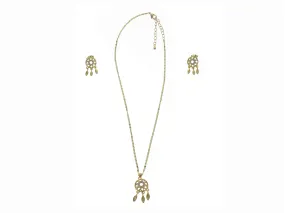 Aretes Y Collar Roze Atrapa Sueños Dorado
