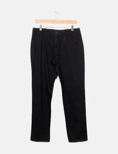 Benetton Pantalón azul marino recto