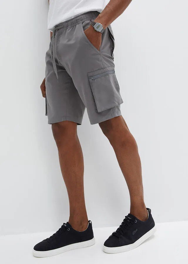 Bermudas de microfibra con estampado cargo Gris ahumado