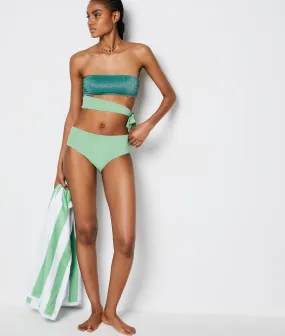 Bikini bandeau, tejido iridiscente BOREAL VERT - ETAM