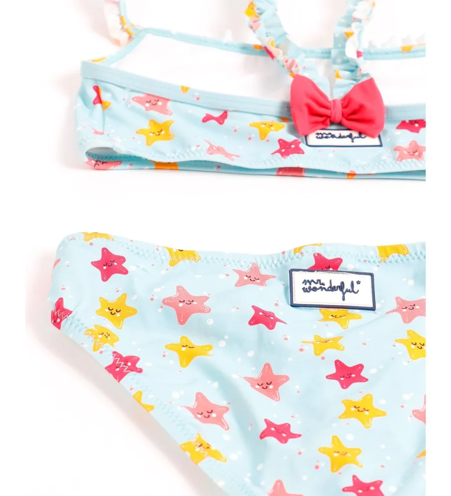 Bikini Top Estrellas para Niña azul