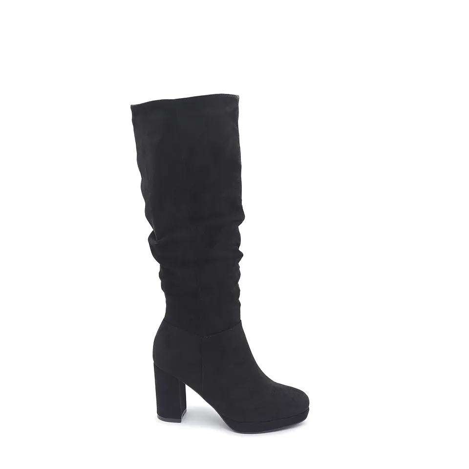 Bota Arrugada 02 Negra Elásticada