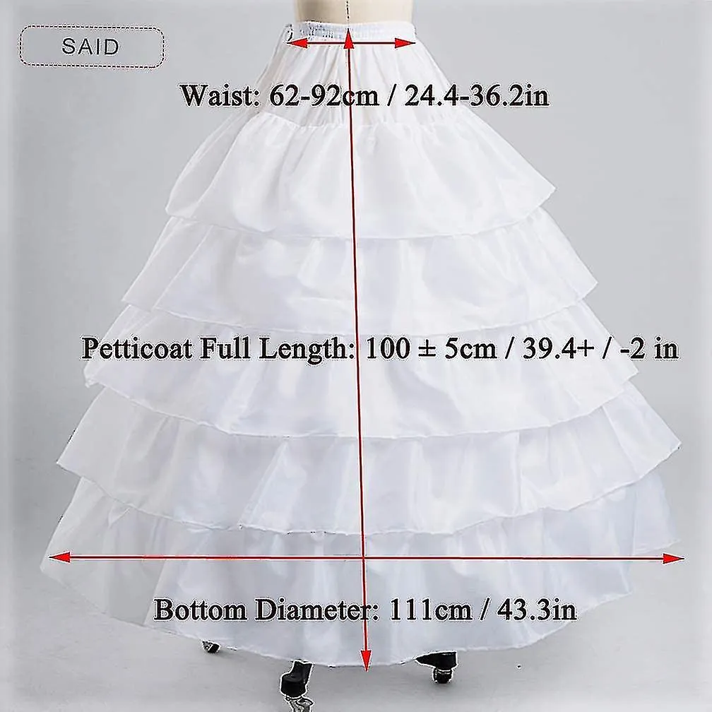 Hoop Skirt For Women Ball Gown Petticoat Skirt Slip Crinoline Underskirt Half Slips S-2xl