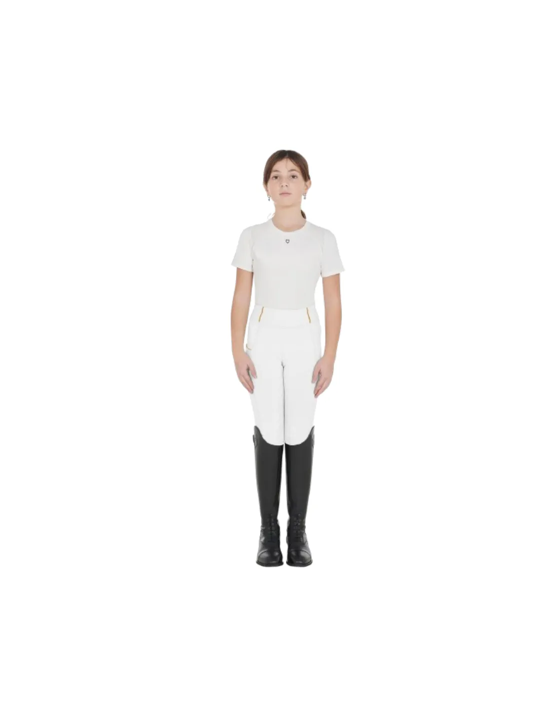 Oferta leggins ajustados de niña con agarre completo blanco