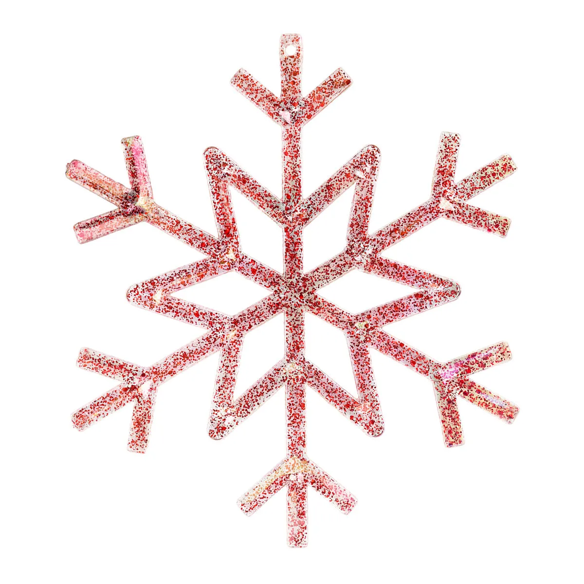 Ornamento en Forma de Copo de Nieve con Diamantina color Rojo