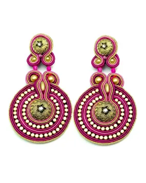 PENDIENTES FLAMENCA LARGOS FUCSIAS, TE QUEDARAN PRECIOSOS CON TU VESTIDO DE BODA O FIESTA