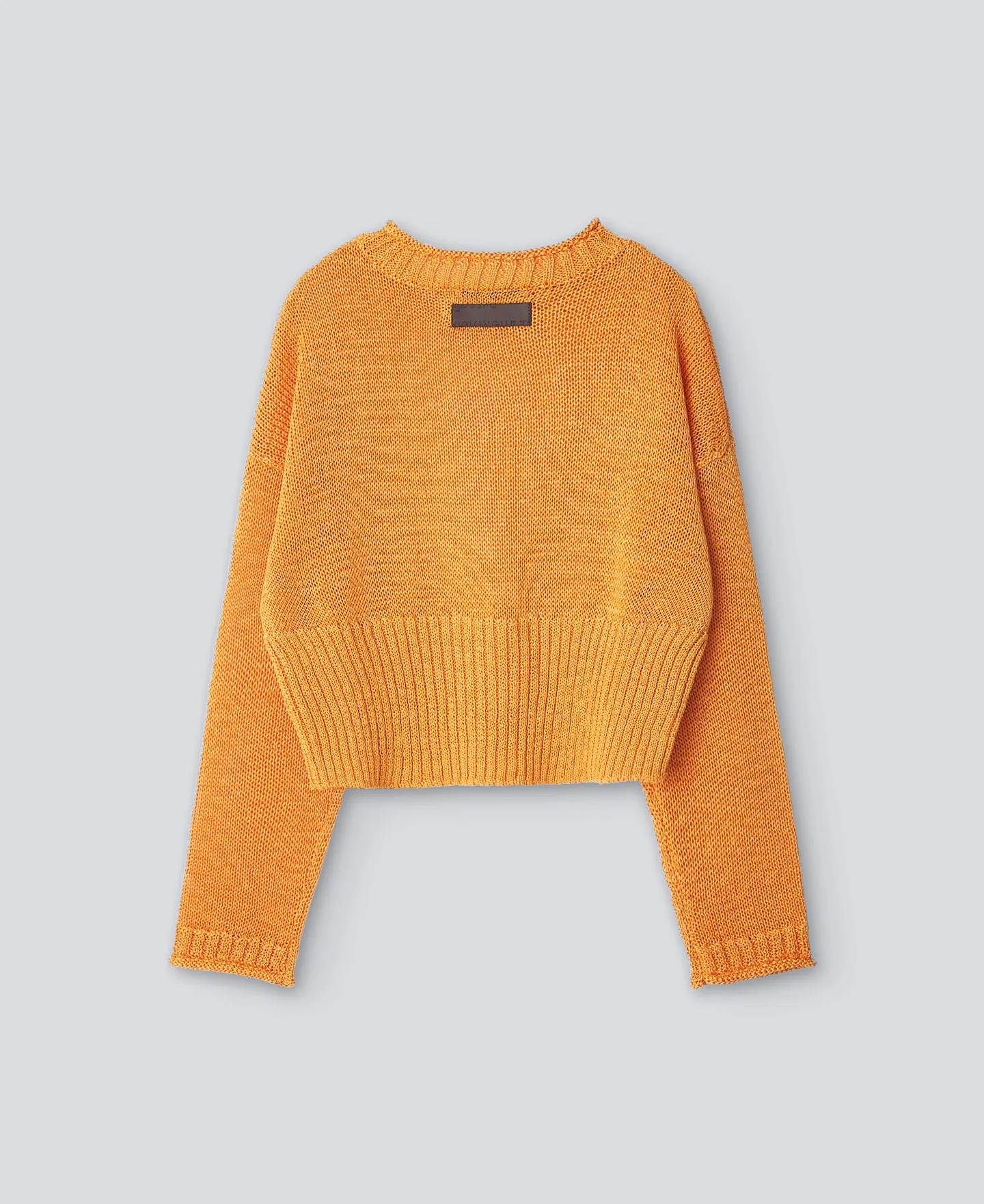 Short plain knit sweater woman