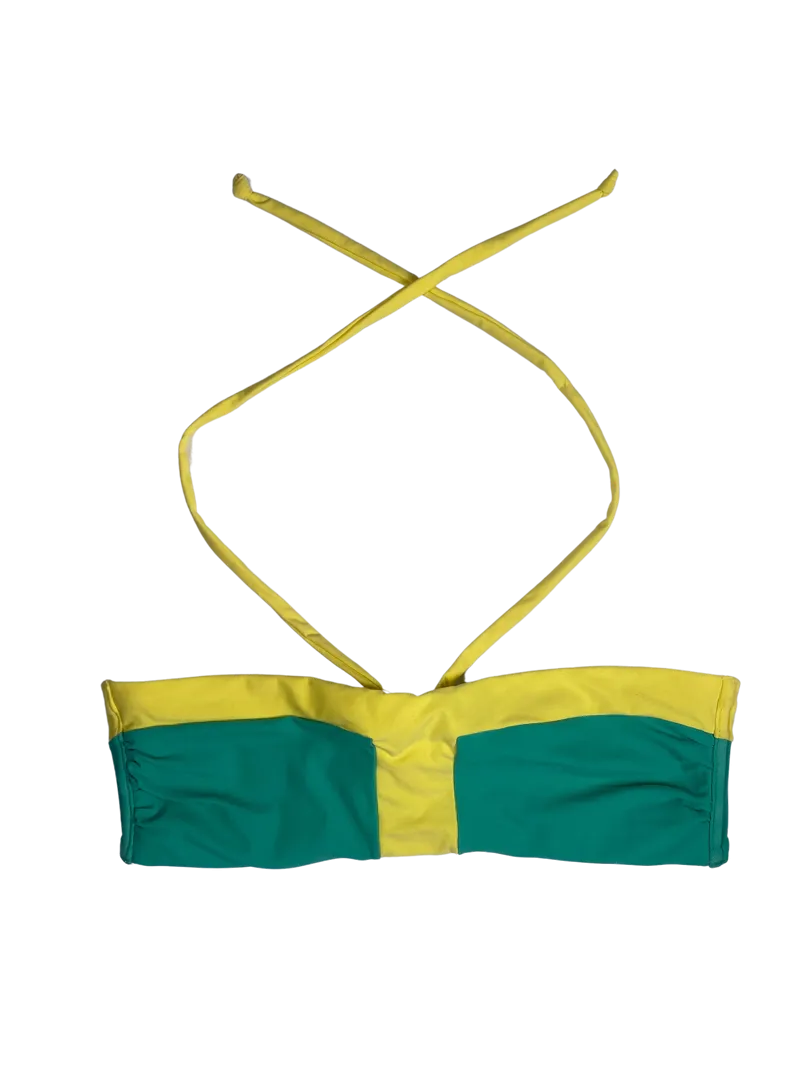 TOUCHÉ Top Bikini Bicolor Verde Y Amarillo